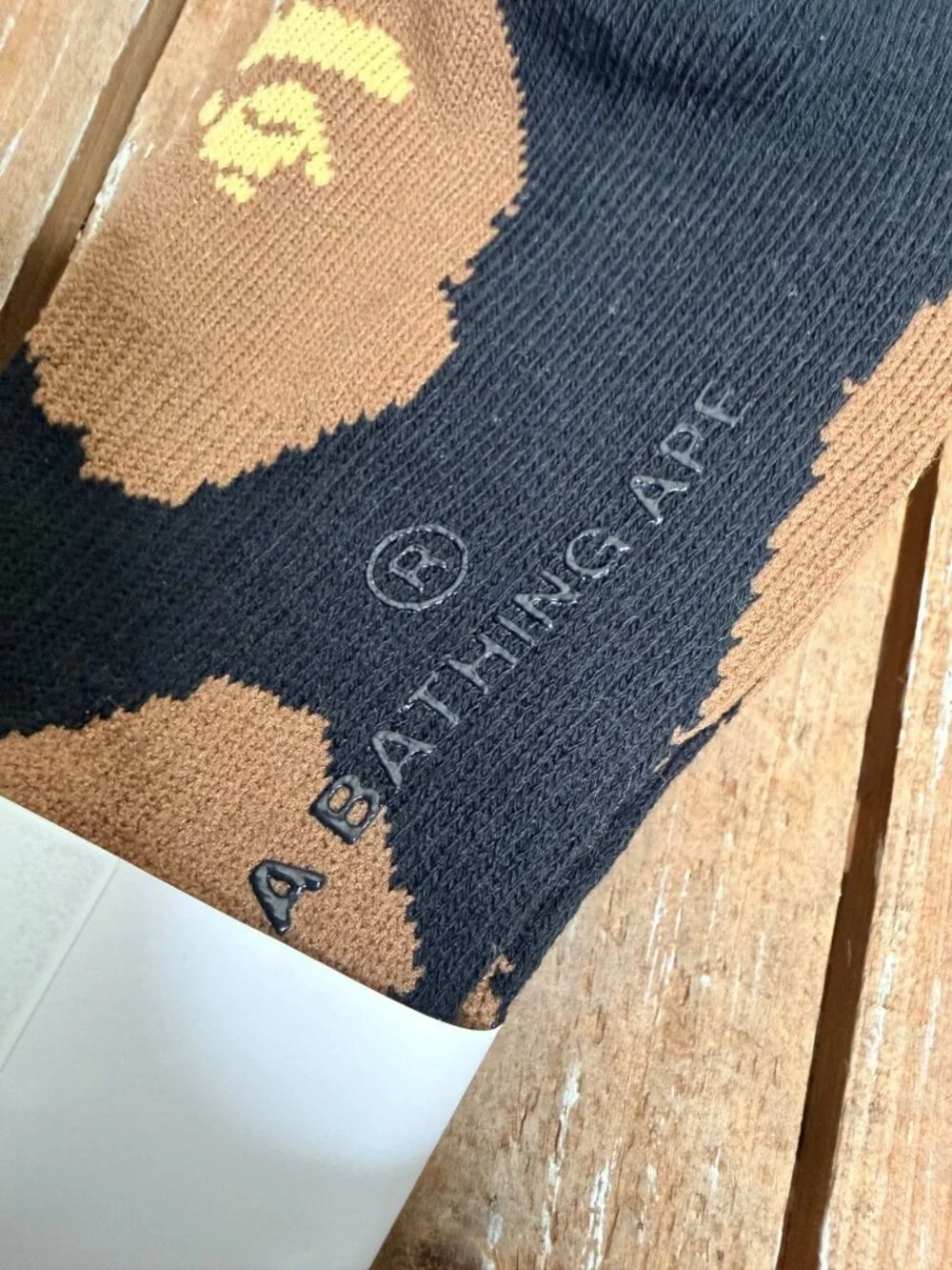 BAPE A Bathing Ape Big Ape Head Pattern Black Brown Socks